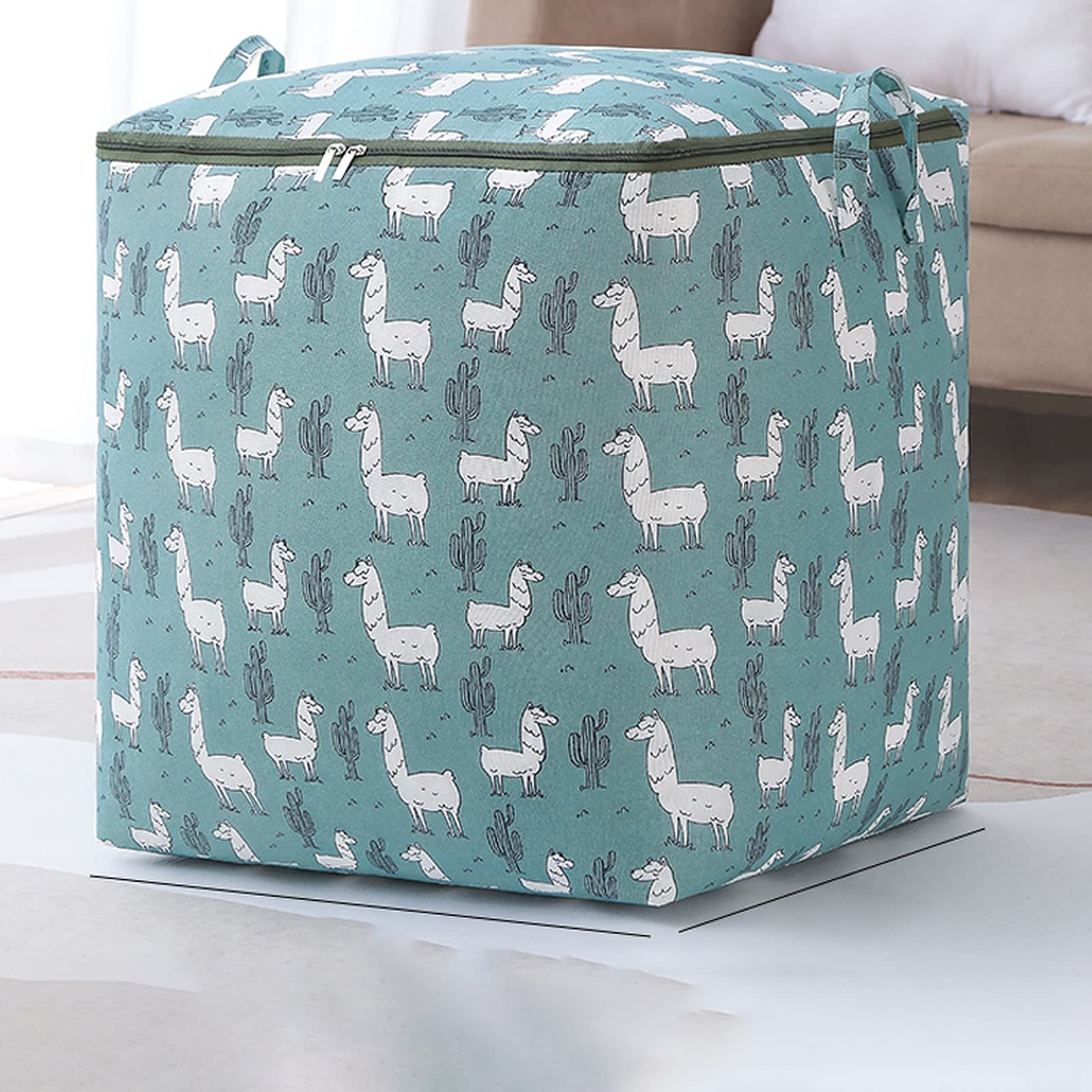 Wolpin Large Size Quilt Storage Bag Underbed With Zip Closure & Handle | Moisture-Proof, Foldable, Waterproof | Clothes Blankets
